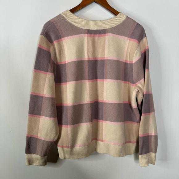 Vans Women’s Plaid V-Neck Oversized Sweater Size Medium - Picture 3 of 6